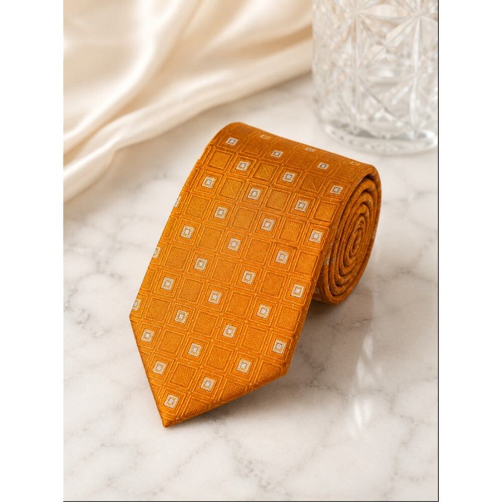 Jos. A. Bank Signature Collection Silk Tie Golden Mustard Old Money Golfcore